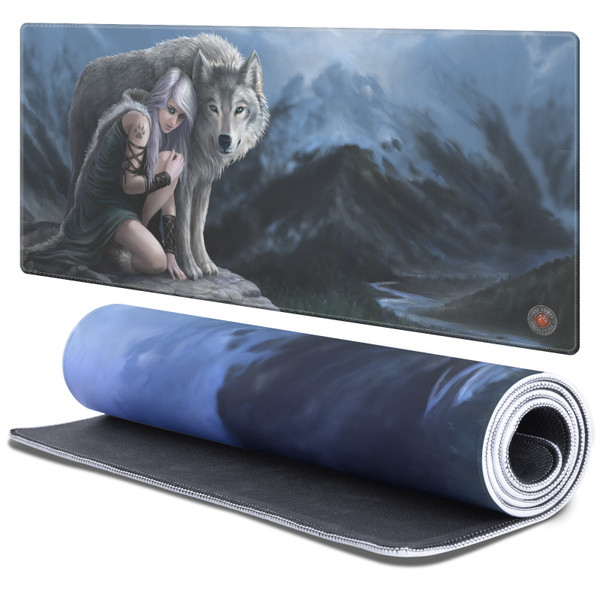 Anne Stokes Wolves Collection Protector Gaming Office Desk PC Keyboard Mouse Mat Pad 37.4 x 15.75 x 0.16 inches (900 x 400 mm) - XL
