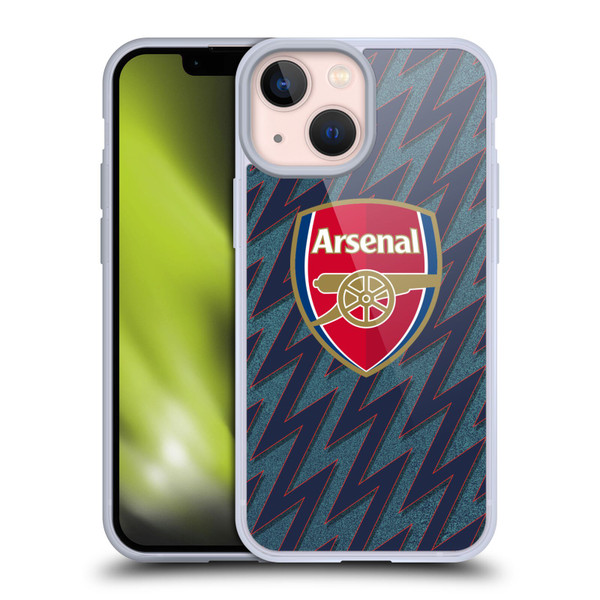 Arsenal FC 2021/22 Crest Kit Third Soft Gel Case for Apple iPhone 13 Mini