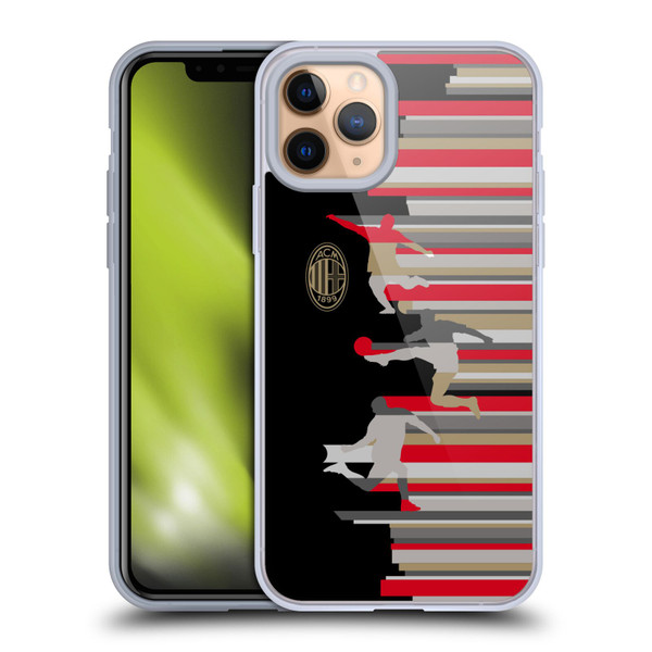 AC Milan Adults Silhouette Soft Gel Case for Apple iPhone 11 Pro