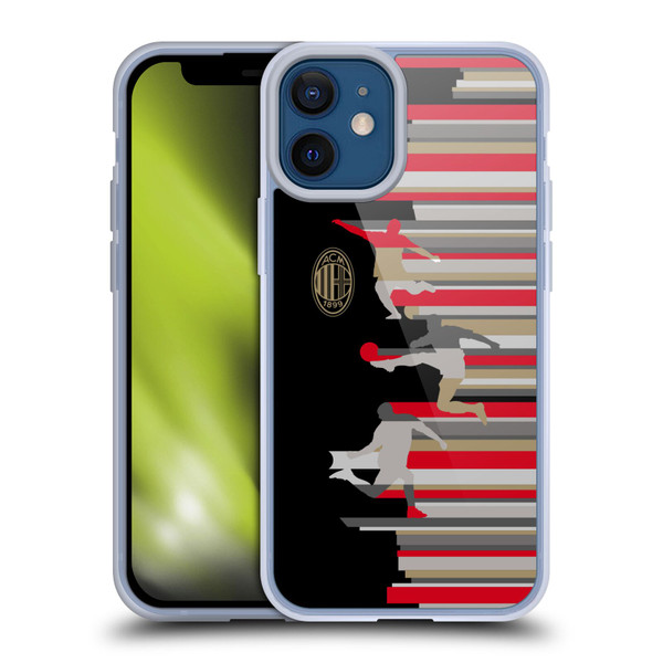 AC Milan Adults Silhouette Soft Gel Case for Apple iPhone 12 Mini
