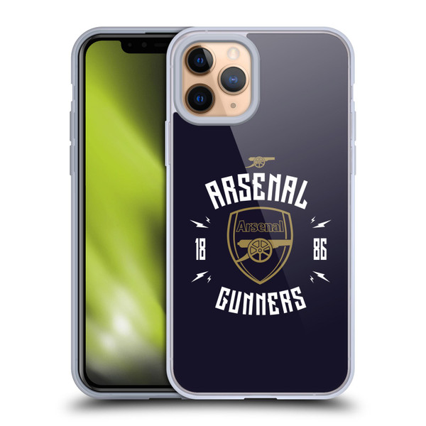 Arsenal FC Typography  Gunners Soft Gel Case for Apple iPhone 11 Pro
