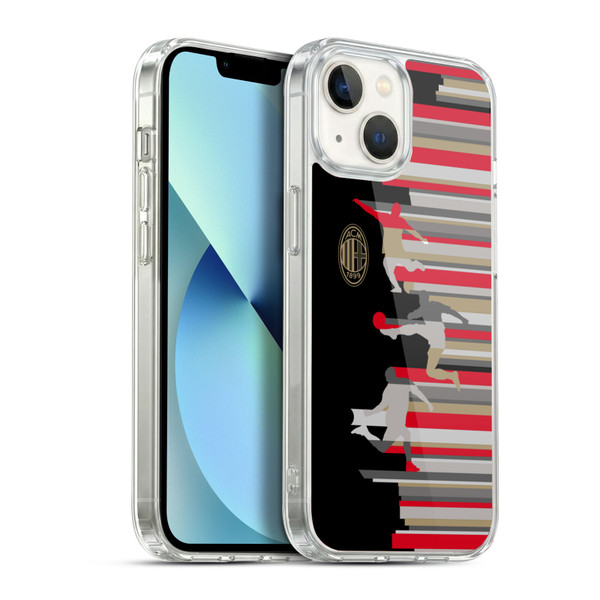 AC Milan Adults Silhouette Soft Gel Case for Apple iPhone 13