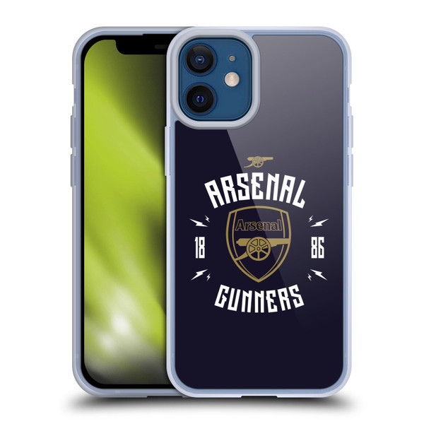 Arsenal FC Typography  Gunners Soft Gel Case for Apple iPhone 12 Mini