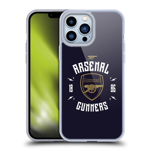 Arsenal FC Typography  Gunners Soft Gel Case for Apple iPhone 13 Pro Max