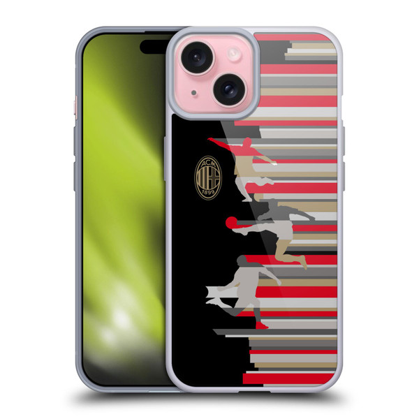 AC Milan Adults Silhouette Soft Gel Case for Apple iPhone 15