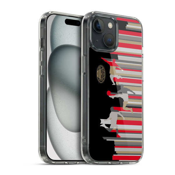 AC Milan Adults Silhouette Soft Gel Case for Apple iPhone 15 & MagSafe