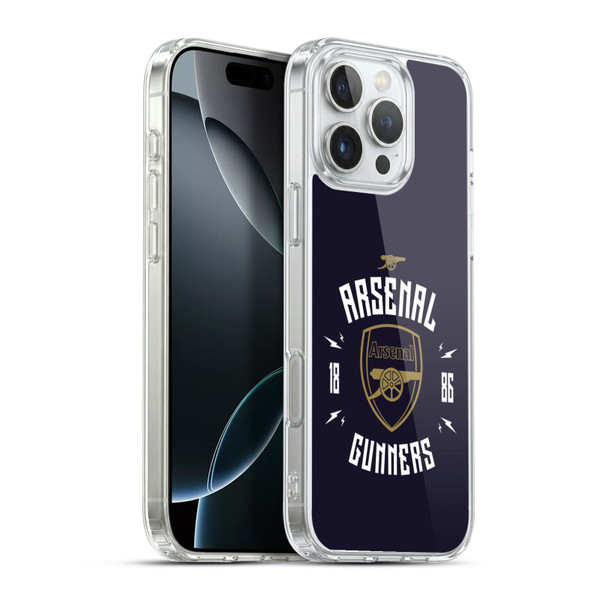 Arsenal FC Typography  Gunners Soft Gel Case for Apple iPhone 16 Pro Max & MagSafe