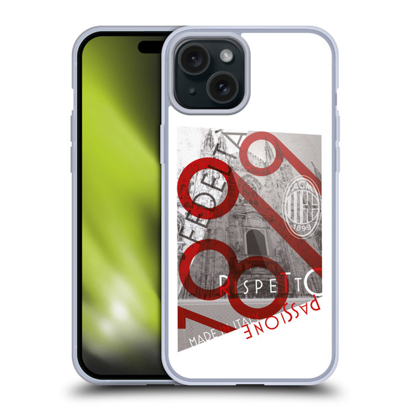AC Milan Adults Passion Soft Gel Case for Apple iPhone 15 Plus