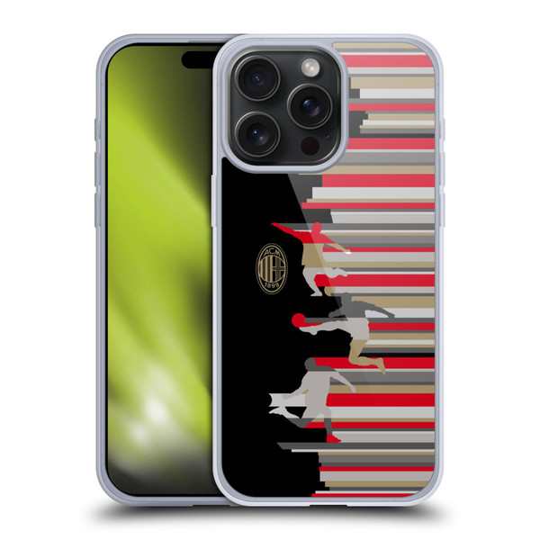 AC Milan Adults Silhouette Soft Gel Case for Apple iPhone 15 Pro Max