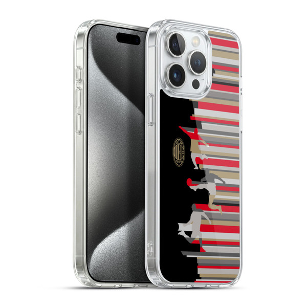 AC Milan Adults Silhouette Soft Gel Case for Apple iPhone 15 Pro Max & MagSafe