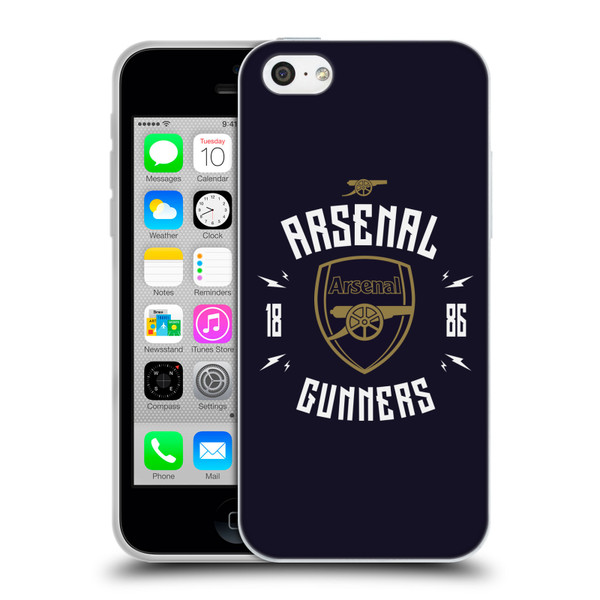 Arsenal FC Typography  Gunners Soft Gel Case for Apple iPhone 5c