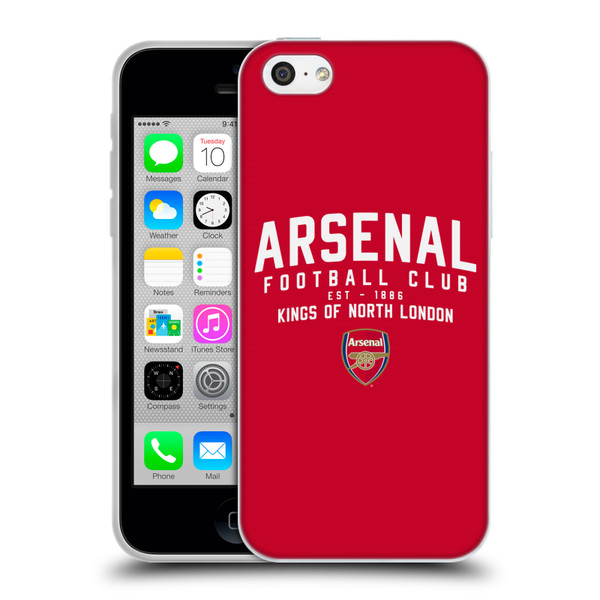 Arsenal FC Typography  Kings Of North London Soft Gel Case for Apple iPhone 5c