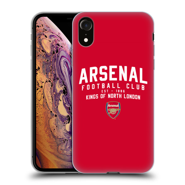 Arsenal FC Typography  Kings Of North London Soft Gel Case for Apple iPhone XR