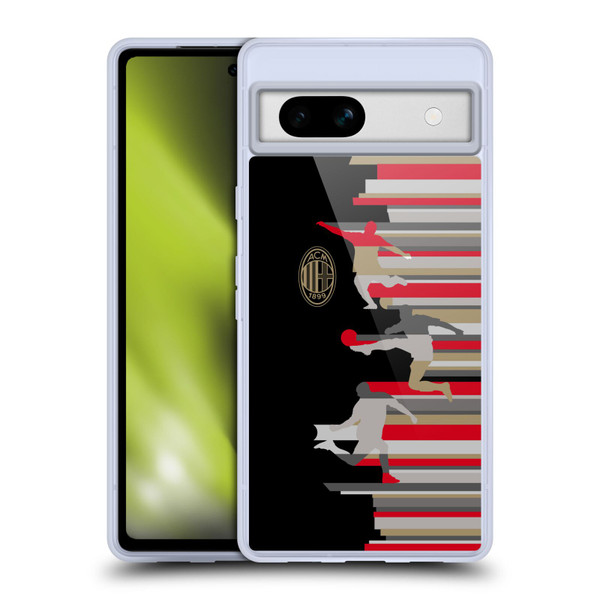 AC Milan Adults Silhouette Soft Gel Case for Google Pixel 7a