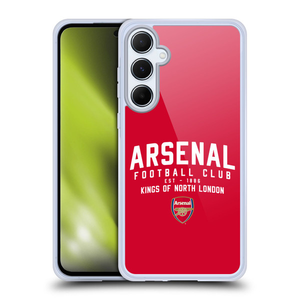 Arsenal FC Typography  Kings Of North London Soft Gel Case for Samsung Galaxy A55 5G