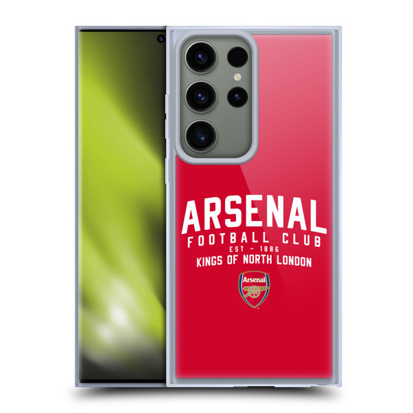 Arsenal FC Typography  Kings Of North London Soft Gel Case for Samsung Galaxy S23 Ultra 5G