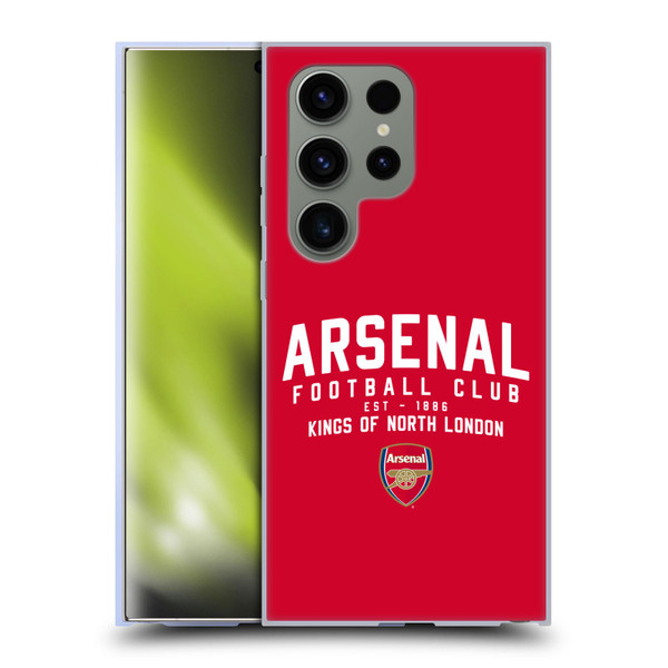 Arsenal FC Typography  Kings Of North London Soft Gel Case for Samsung Galaxy S24 Ultra 5G