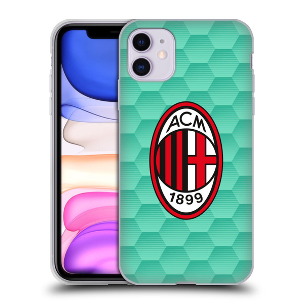 AC Milan 2020/21 Crest Kit Home Goalkeeper Soft Gel Case for Apple iPhone 11