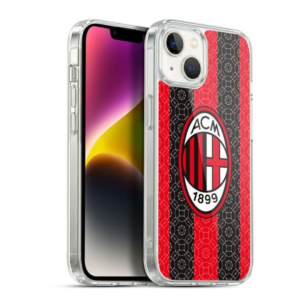 AC Milan 2020/21 Crest Kit Home Soft Gel Case for Apple iPhone 14 Plus & MagSafe