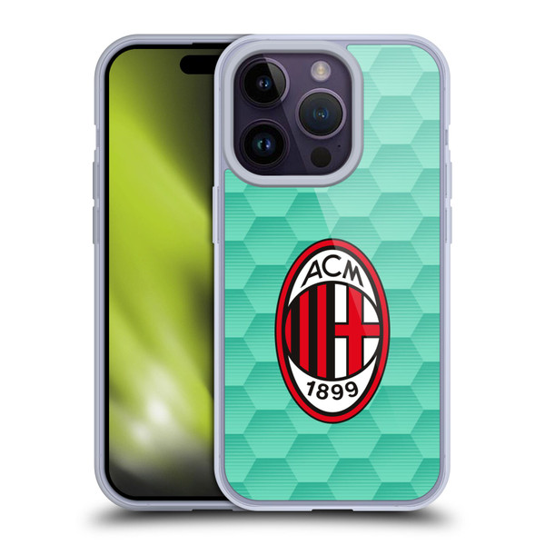AC Milan 2020/21 Crest Kit Home Goalkeeper Soft Gel Case for Apple iPhone 14 Pro
