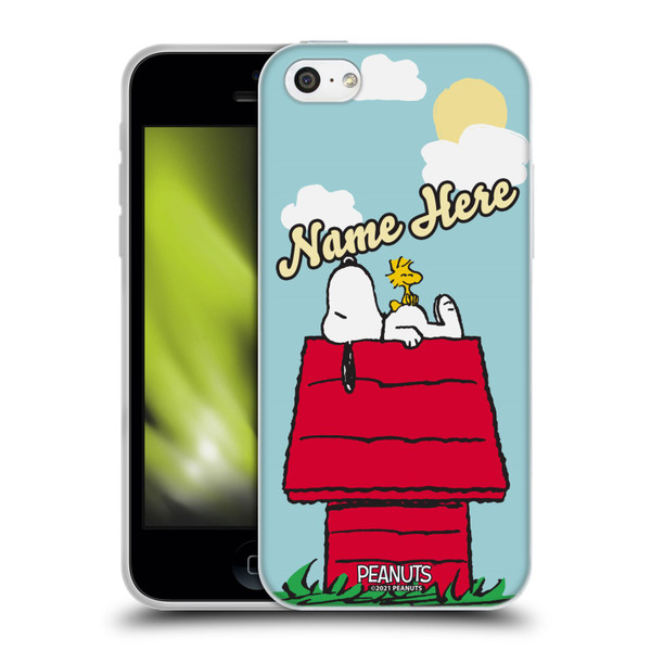 Custom Customised Personalised Peanuts Art Snoopy & Woodstock Soft Gel Case for Apple iPhone 5c