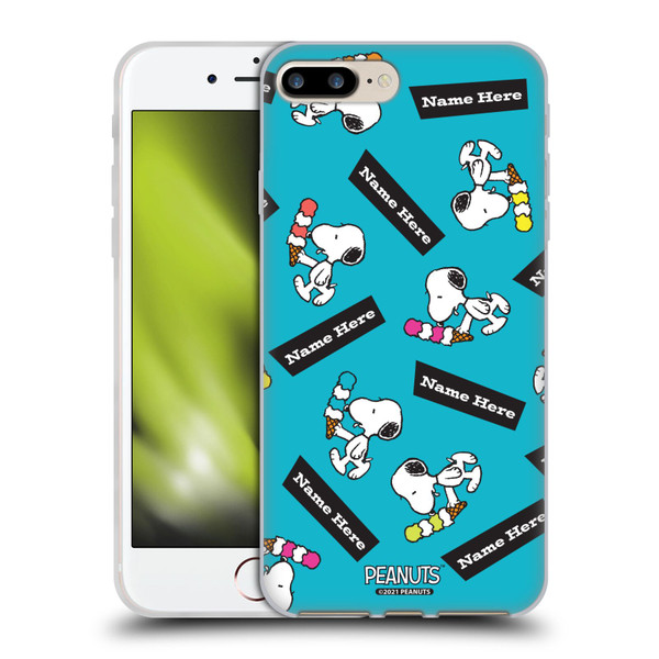 Custom Customised Personalised Peanuts Art Snoopy Soft Gel Case for Apple iPhone 7 Plus / iPhone 8 Plus