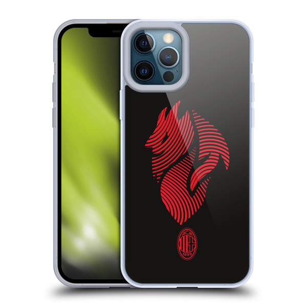 AC Milan Graphics Logo Soft Gel Case for Apple iPhone 12 Pro Max