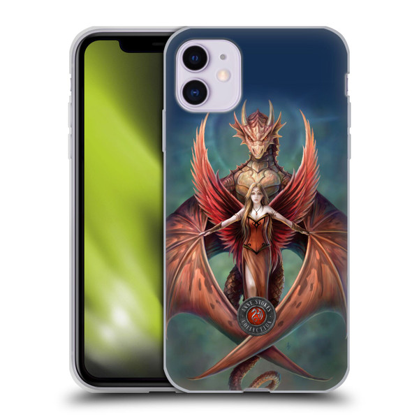 Anne Stokes Dragon Friendship Copperwings Soft Gel Case for Apple iPhone 11