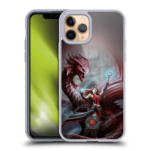 Anne Stokes Dragon Friendship Scarlet Mage Soft Gel Case for Apple iPhone 11 Pro