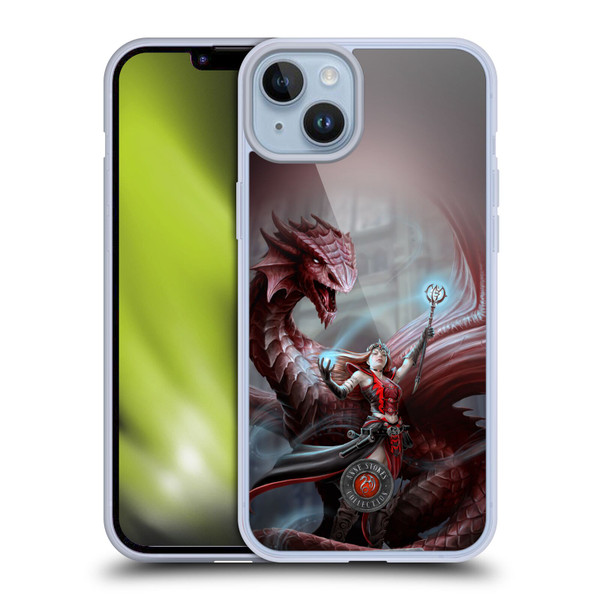 Anne Stokes Dragon Friendship Scarlet Mage Soft Gel Case for Apple iPhone 14 Plus