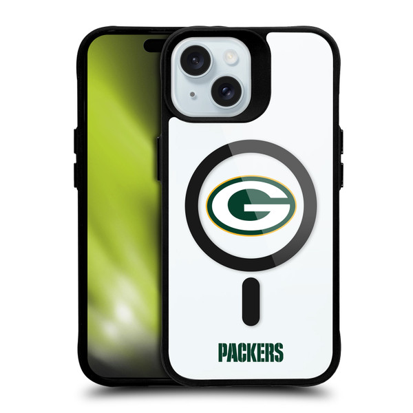 NFL Green Bay Packers Logo BLACK SHOCKPROOF BUMPER CASE COMPATIBLE WITH Apple iPhone 15 & MAGSAFE