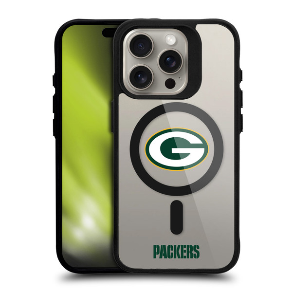 NFL Green Bay Packers Logo BLACK SHOCKPROOF BUMPER CASE COMPATIBLE WITH Apple iPhone 15 Pro & MAGSAFE