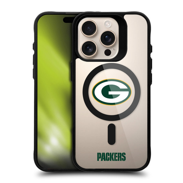 NFL Green Bay Packers Logo BLACK SHOCKPROOF BUMPER CASE COMPATIBLE WITH Apple iPhone 16 Pro & MAGSAFE