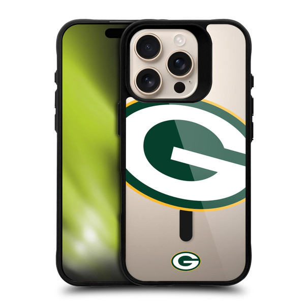 NFL Green Bay Packers Oversized BLACK SHOCKPROOF BUMPER CASE COMPATIBLE WITH Apple iPhone 16 Pro & MAGSAFE