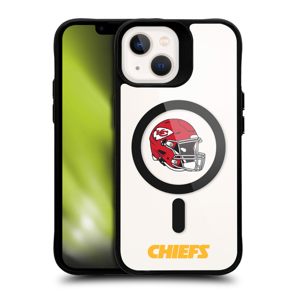 NFL Kansas City Chiefs Helmet Logotype BLACK SHOCKPROOF BUMPER CASE COMPATIBLE WITH Apple iPhone 13 & MAGSAFE