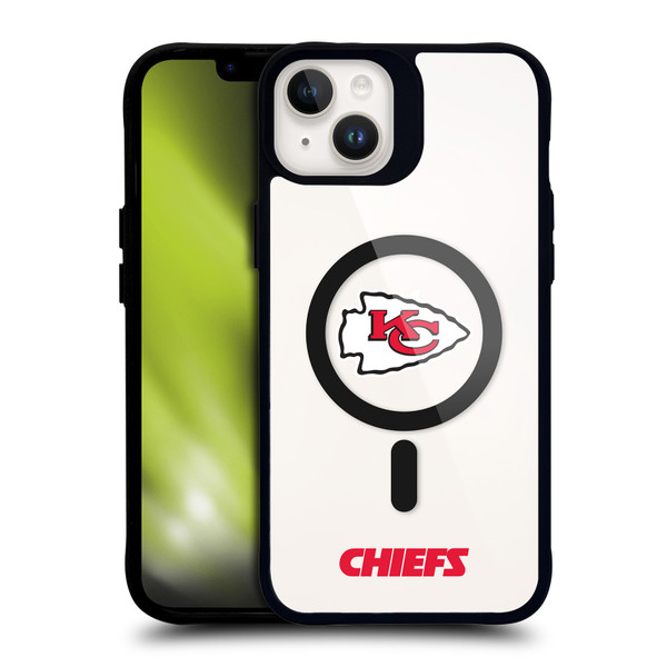 NFL Kansas City Chiefs Logo BLACK SHOCKPROOF BUMPER CASE COMPATIBLE WITH Apple iPhone 14 Plus & MAGSAFE