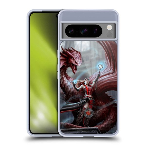 Anne Stokes Dragon Friendship Scarlet Mage Soft Gel Case for Google Pixel 8 Pro