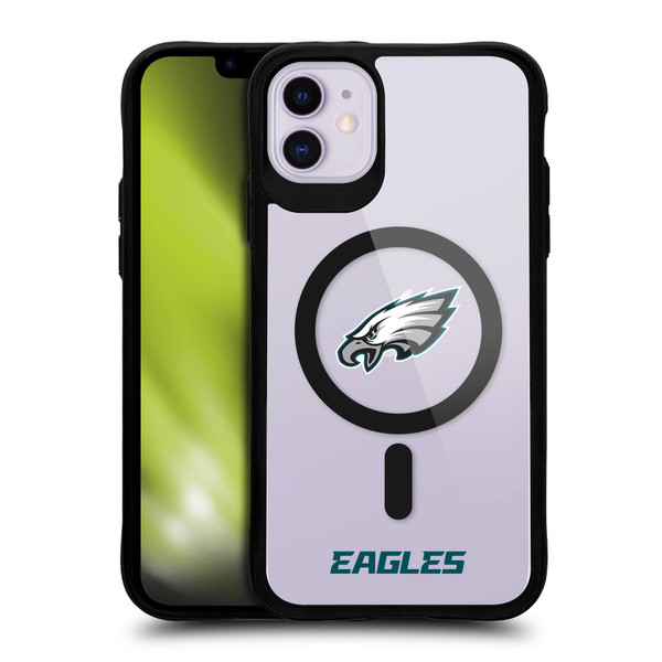 NFL Philadelphia Eagles Logo BLACK SHOCKPROOF BUMPER CASE COMPATIBLE WITH Apple iPhone 11 & MAGSAFE