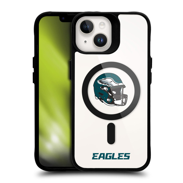 NFL Philadelphia Eagles Helmet Logotype BLACK SHOCKPROOF BUMPER CASE COMPATIBLE WITH Apple iPhone 14 & MAGSAFE