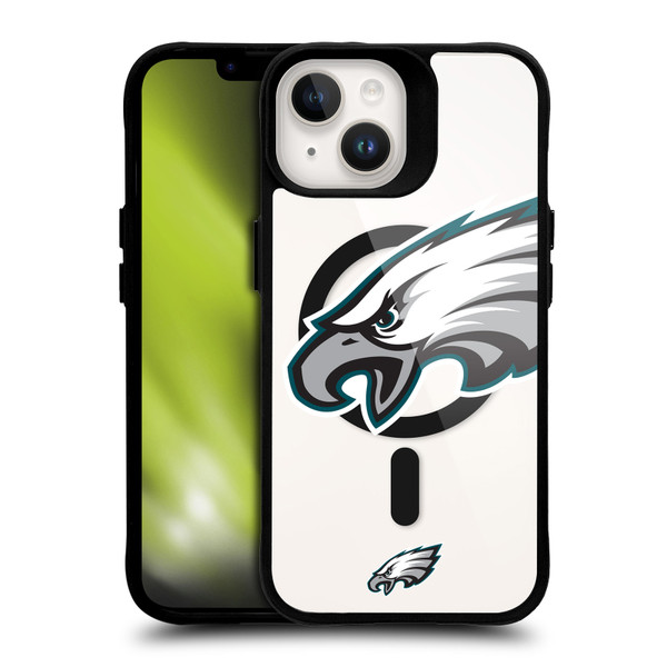 NFL Philadelphia Eagles Oversized BLACK SHOCKPROOF BUMPER CASE COMPATIBLE WITH Apple iPhone 14 & MAGSAFE