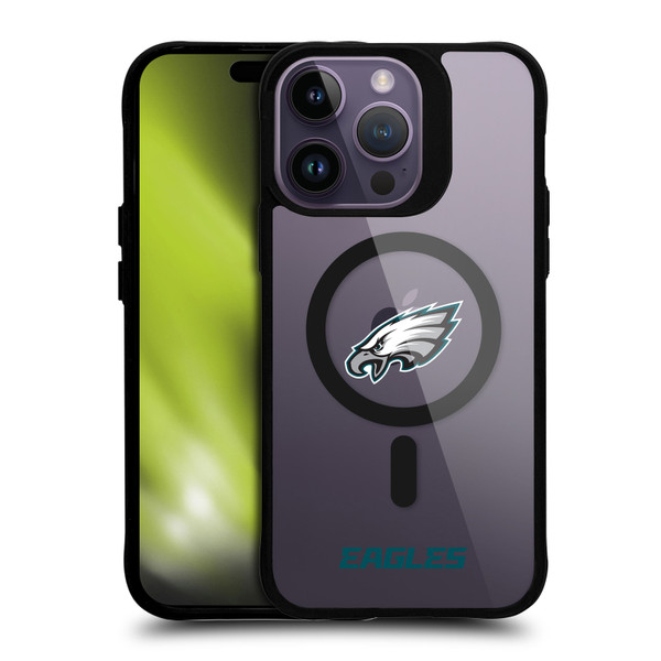 NFL Philadelphia Eagles Logo BLACK SHOCKPROOF BUMPER CASE COMPATIBLE WITH Apple iPhone 14 Pro Max & MAGSAFE