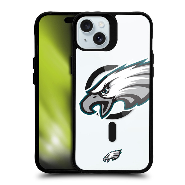 NFL Philadelphia Eagles Oversized BLACK SHOCKPROOF BUMPER CASE COMPATIBLE WITH Apple iPhone 15 Plus & MAGSAFE