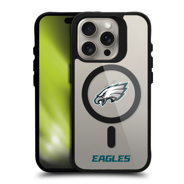 NFL Philadelphia Eagles Logo BLACK SHOCKPROOF BUMPER CASE COMPATIBLE WITH Apple iPhone 15 Pro & MAGSAFE
