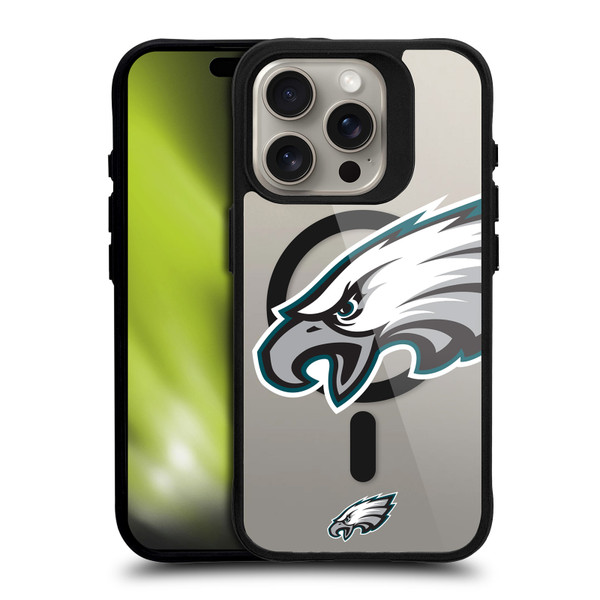 NFL Philadelphia Eagles Oversized BLACK SHOCKPROOF BUMPER CASE COMPATIBLE WITH Apple iPhone 15 Pro & MAGSAFE
