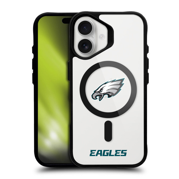 NFL Philadelphia Eagles Logo BLACK SHOCKPROOF BUMPER CASE COMPATIBLE WITH Apple iPhone 16 & MAGSAFE