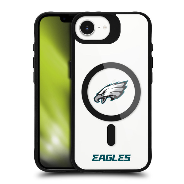 NFL Philadelphia Eagles Logo BLACK SHOCKPROOF BUMPER CASE COMPATIBLE WITH Apple iPhone 16e / Apple iPhone 17e & MAGSAFE