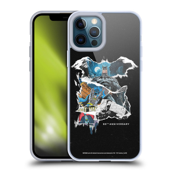 Batman DC Comics 80th Anniversary Ripped Paper Logo Soft Gel Case for Apple iPhone 12 Pro Max