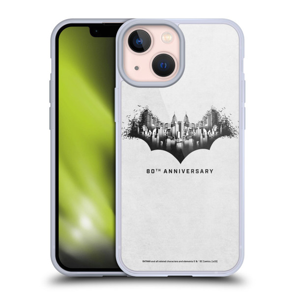 Batman DC Comics 80th Anniversary Logo Gotham Soft Gel Case for Apple iPhone 13 Mini