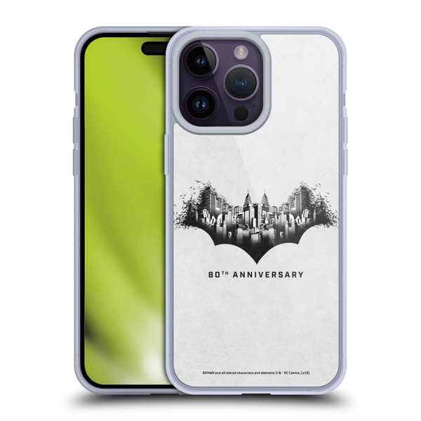 Batman DC Comics 80th Anniversary Logo Gotham Soft Gel Case for Apple iPhone 14 Pro Max