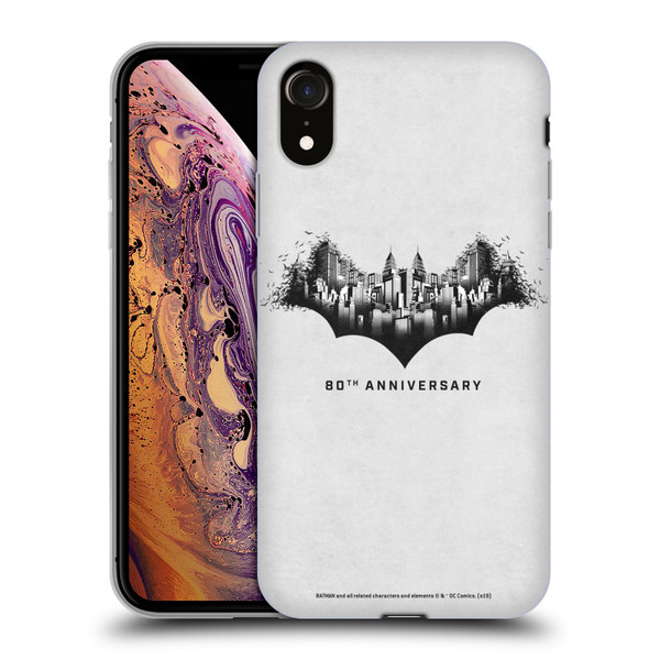 Batman DC Comics 80th Anniversary Logo Gotham Soft Gel Case for Apple iPhone XR